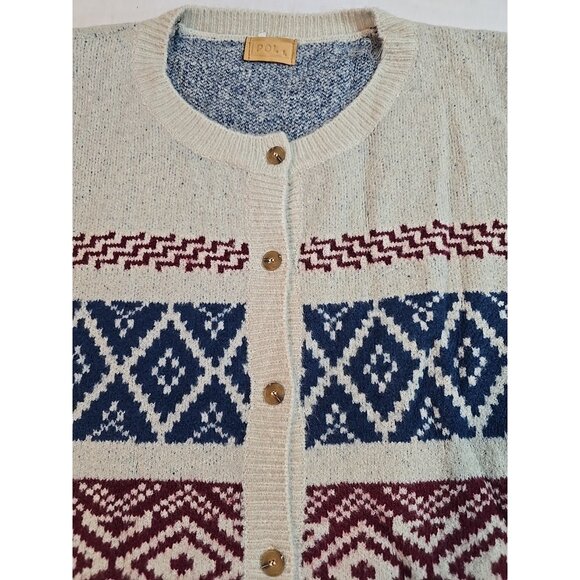 Pol Womens knit Sweater Vest Crew Neck Button Up front Sleeveless Stretch Size L - Picture 12 of 13